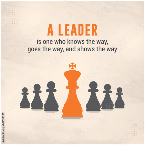 Leadership, Teamwork, Chess Concept. Motivational Quotes Poster Vector Design template