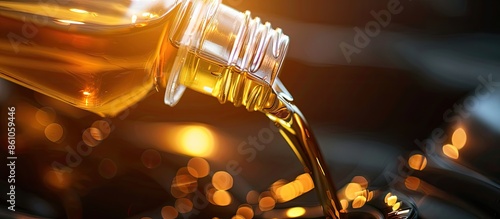 Motor oil pouring, Pouring ...