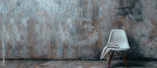 Clothes on chair on gray wa...