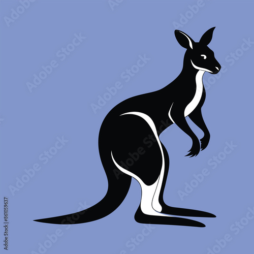 Kangaroo silhouette icon. Vector illustration. kangaroo silhouette vector.