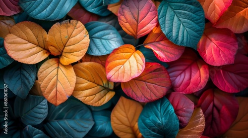 Wallpaper Mural Multicolored Leaves Torontodigital.ca