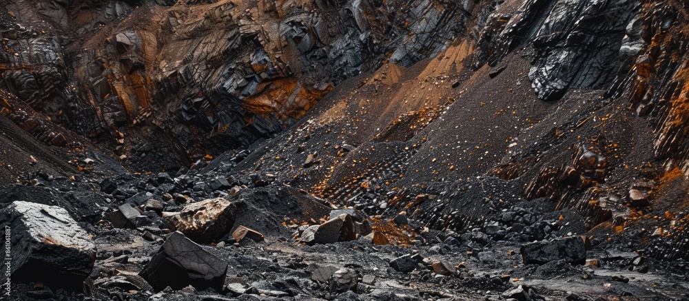 The effects of mining - vertical. Copy space image. Place for adding text or design The effects of mining - vertical. Copy space image. Place for adding text or design