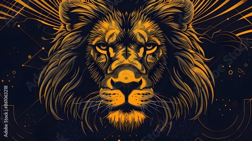 lion head vector Illustration. photo