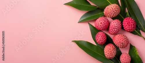 Lychee with leaves Isolated...