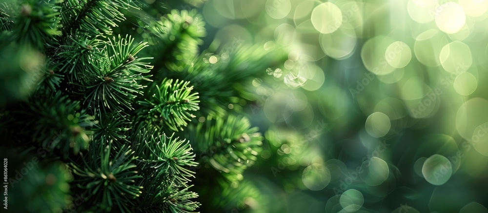 Brightly green prickly branches of a fir-tree or pine. with copy space image. Place for adding text or design Brightly green prickly branches of a fir-tree or pine. with copy space image. Place for adding text or design