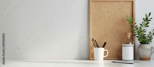Cork board with office supp...