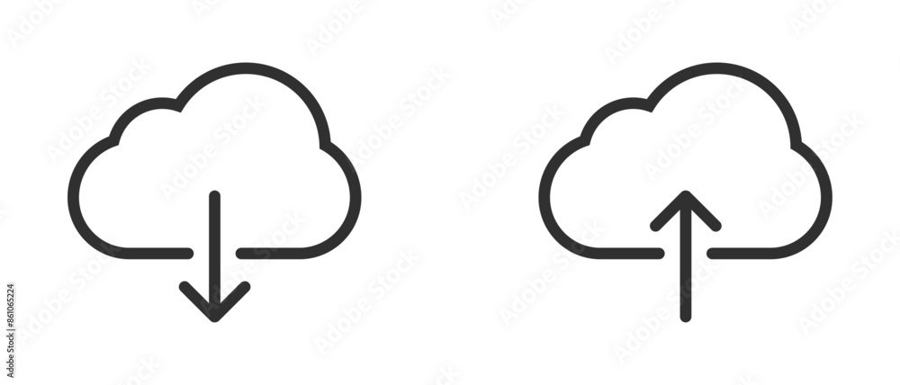 Download and Upload Cloud sign icon vector illustration design Download and Upload Cloud sign icon vector illustration design