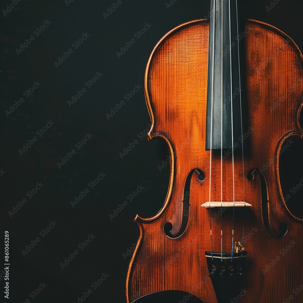 violin on dark background. generative ai violin on dark background. generative ai