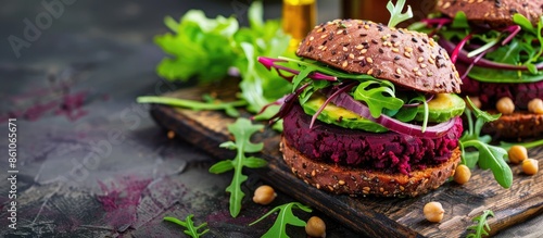 Vegetarian burger made of b...