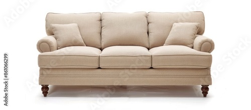 isolated beige sofa over wh...