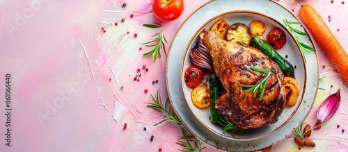 Rabbit leg with grilled veg...