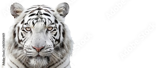 Face of a white bengal tige...