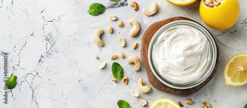 Tray with cashew sour cream...