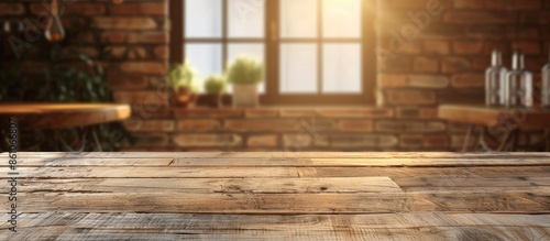 Empty Table with wooden bac...