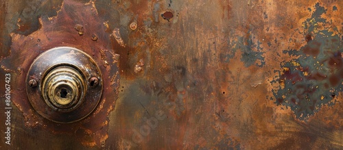 Door handle closeup on brow...