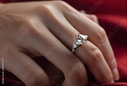 Elegant Diamond Ring on Hand