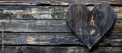 Heart of black wood with da...