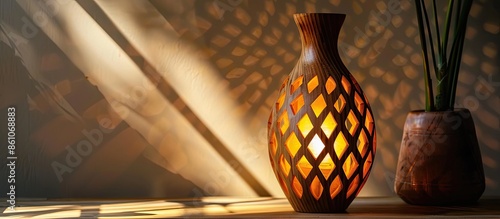 wooden lamp handmade. with ...