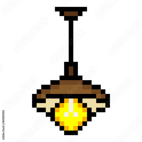Hanging lamp in pixel art style