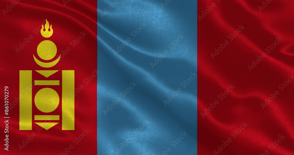 Illustration of Mongolia waving flag Illustration of Mongolia waving flag