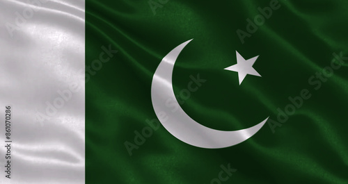 Bild auf Leinwand Illustration of Pakistan waving flag