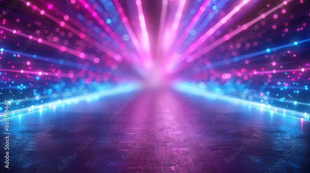 Flight in abstract neon warp futuristic Flight in abstract neon warp futuristic