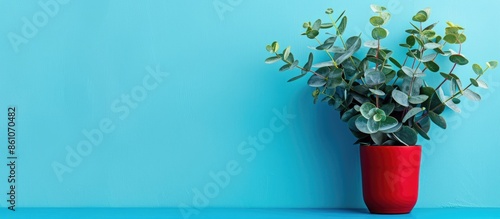 eucalyptus leaves in a red ...