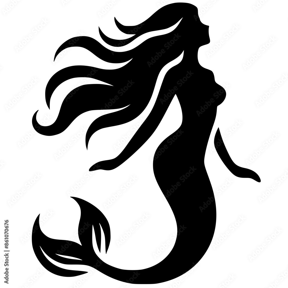 Beautiful mermaid silhouette Beautiful mermaid silhouette