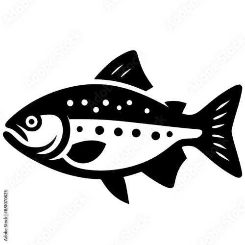 Piranha fish logo silhouette