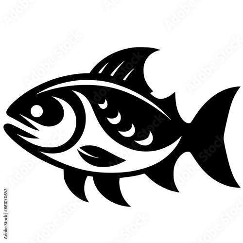 Piranha fish logo silhouette
