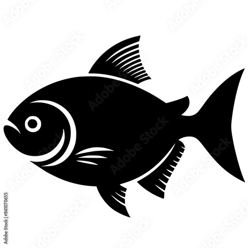 Piranha fish logo silhouette