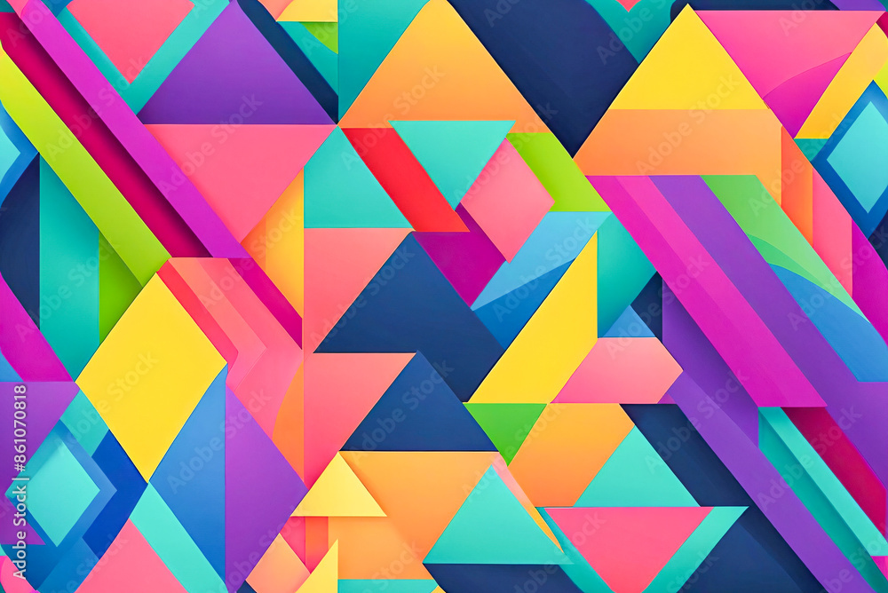 a seamless pattern with vibrant rainbow stripes and geometric shapes a seamless pattern with vibrant rainbow stripes and geometric shapes