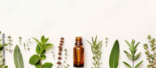 Bottle of essential oil wit...