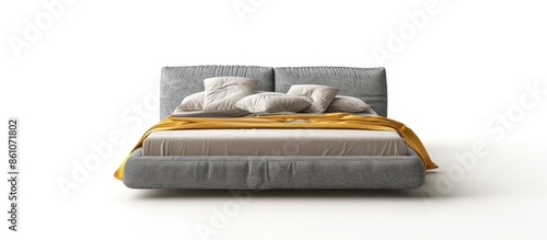 A view of a modern bed isol...