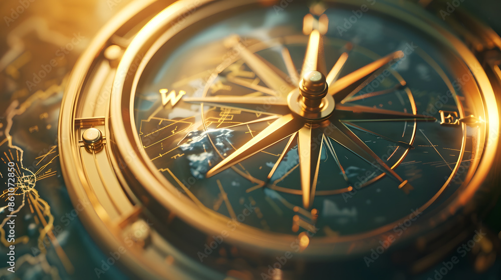 Navigation chart fragment with compass deviation symbol : Generative AI Navigation chart fragment with compass deviation symbol : Generative AI