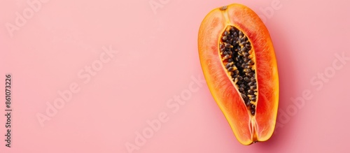 Papaya slice Isolated on pa...