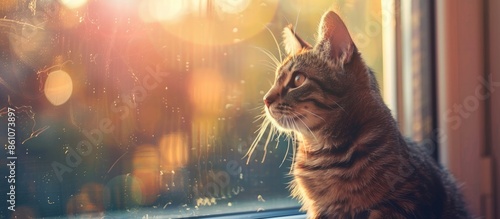 beautiful cat sitting on a ...