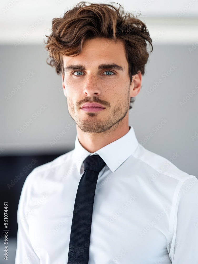 Middle Eastern Man with Curly Brown Hair in Professional Attire Middle Eastern Man with Curly Brown Hair in Professional Attire