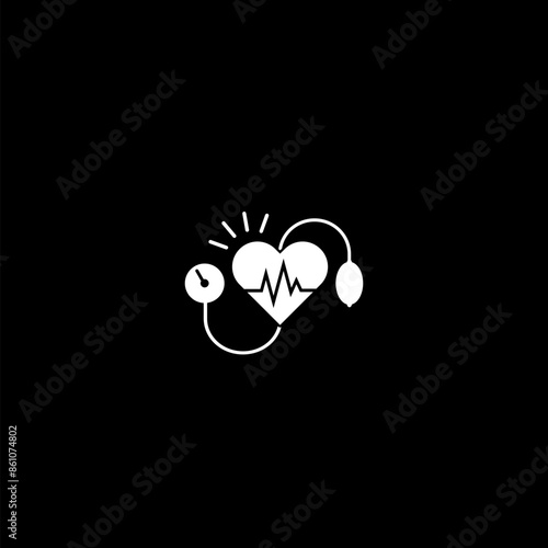Arterial blood pressure icon isolated on dark background