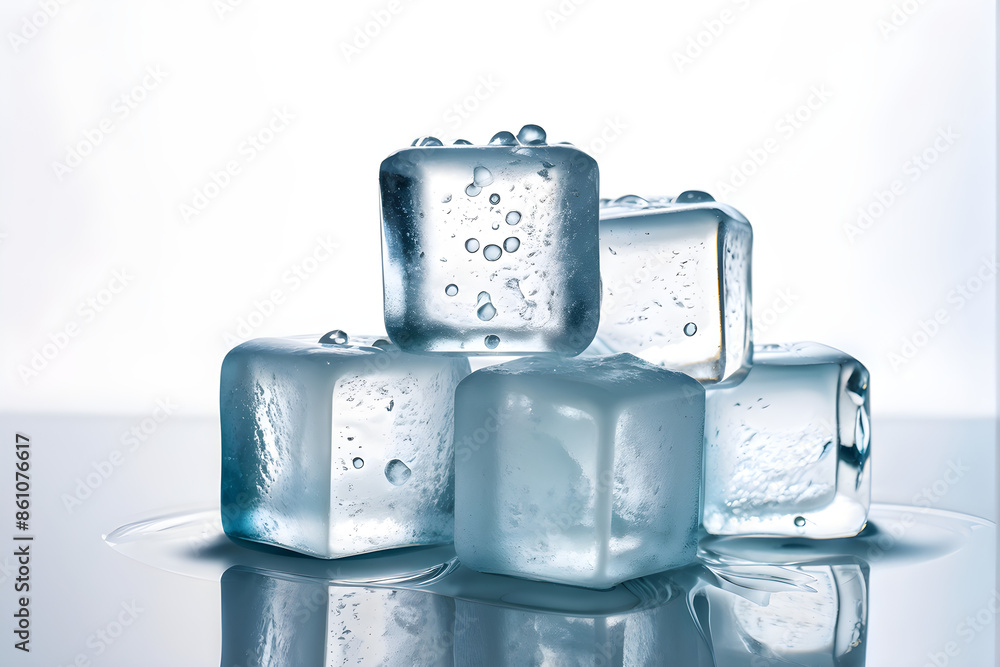 Three ice cubes, isolated on white background Three ice cubes, isolated on white background