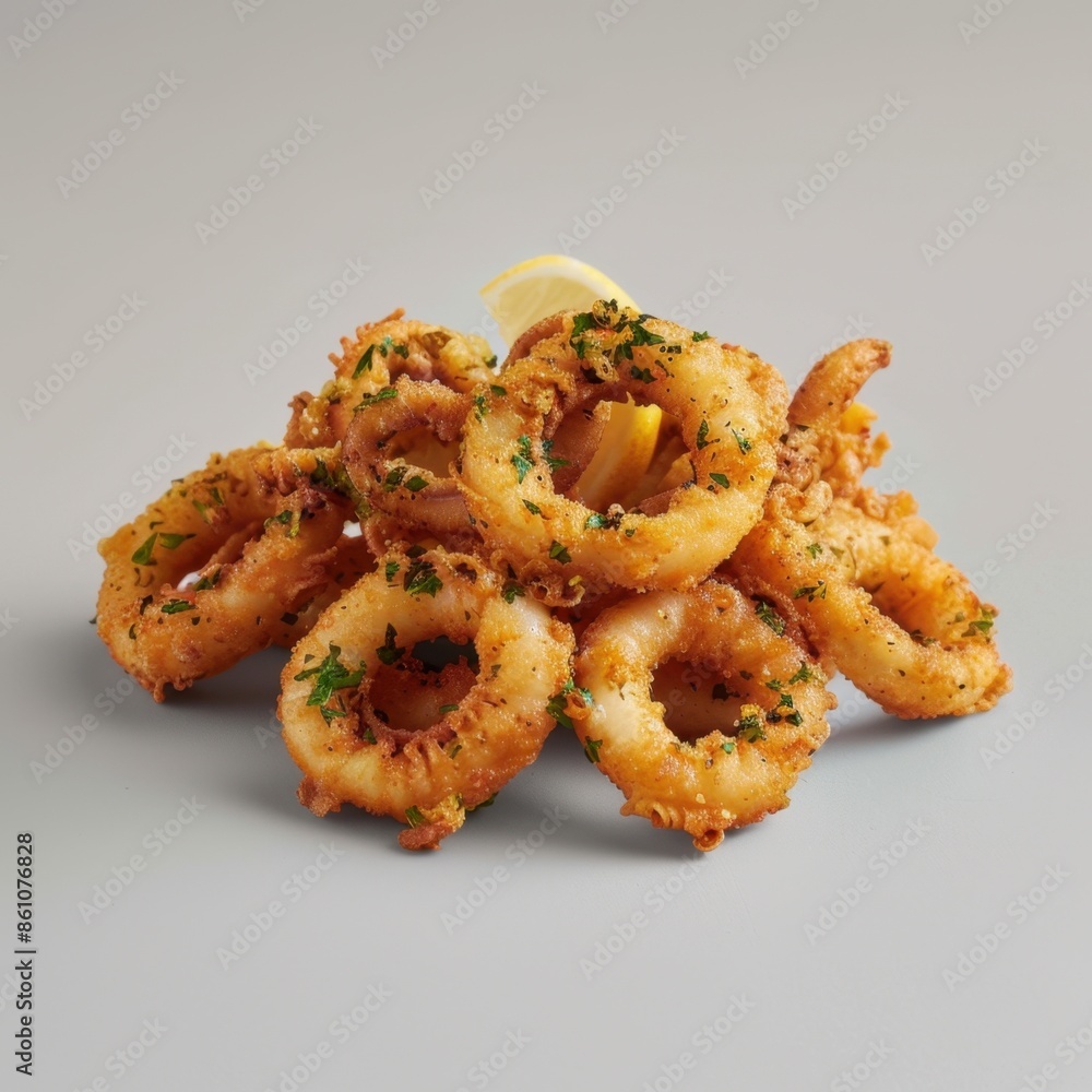 Crispy Fried Calamari Rings with Lemon and Parsley Crispy Fried Calamari Rings with Lemon and Parsley
