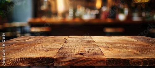 closeup top wood table with...