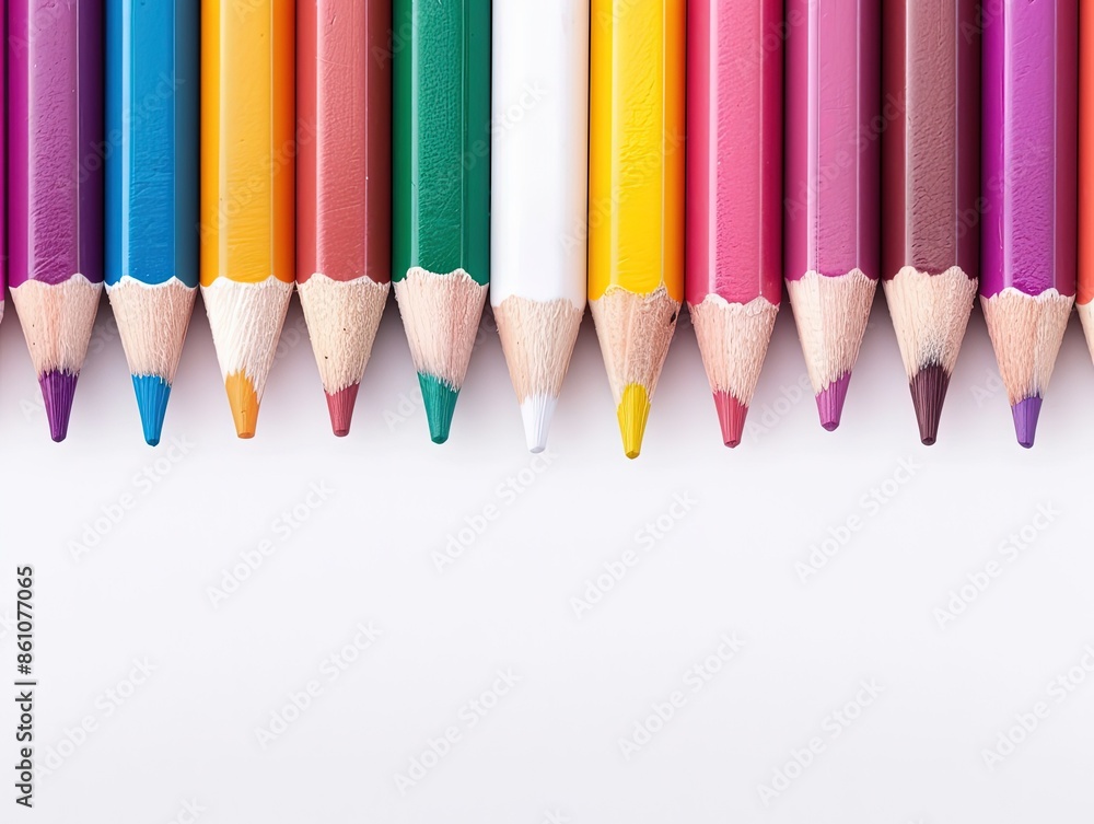 Vibrant Collection of Twenty Four Pencils Arranged in Six Rows Vibrant Collection of Twenty Four Pencils Arranged in Six Rows