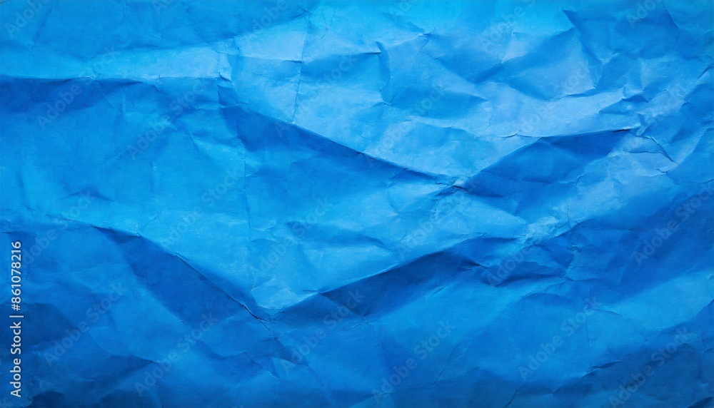 Obraz premium crumpled blue paper texture background
