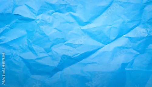 crumpled blue paper texture background