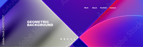 Circle triangle geometric web site page template. Vector Illustration For Wallpaper, Banner, Background, Card, Book Illustration, landing page