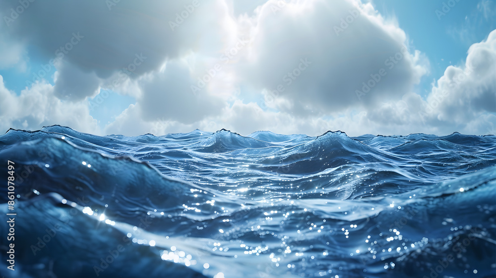Fototapeta premium blue ocean waves : Generative AI