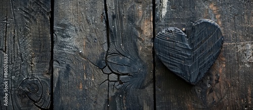 Heart of black wood with da...