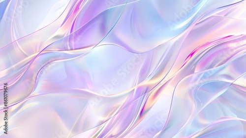 Wallpaper Mural abstract 3D wallpaper of violet flowing metalic waves and shapes Torontodigital.ca