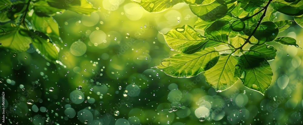 Abstract Nature Green Background, Emphasizing Environmental Themes And Serenity Abstract Nature Green Background, Emphasizing Environmental Themes And Serenity